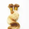 U tip haarextensies 1g per gebonden 200g Producten Body Wave Strands Remy Menselijk Haar Pre-Bonded U Tip Extensions