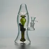 2018 lava lampe perc bong 8 zoll einzigartige glas bong mit 14mm gemeinsame ölstöcke mit schüssel dicke wasser rohre grün dabrig