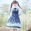 lolita daily Dress Snow doll printing Light and sweet Sleeveless Dress jsk Sling white shirt tops