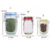 300Pcs/Lot Reusable Mason Jar Shape Food Zipper Sealed Storage Bag Kitchen Travel Candy Saver Leak-proof Bags