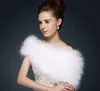 Moda lujosa mujer Real pluma de avestruz piel novia boda chal/capa/Pashmina/y abrigo cálido para mujer 2087106