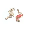 100 sztuk 15x26mm Stop Red Różowy Kolor Emalia Elegancja Akcesoria Zwierząt Ustalenia Swan Wisiorek Flamingo Charms Dla Biżuterii DIY Making