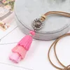 Collier bohème coloré à franges, pendentif avec pompon, longue corde en cuir, chaîne de pull pour femmes, Kimter-G983R Z