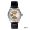 Män mekaniska klockor skelettklockor Vinnare Brand Business Hand Wind Wristwatches For Men Leather Strap Female Present Clock313Q