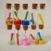 0.5ml Mini Verre Clair Wish Cork Vial Bois Bouchons 10x18X5mm (HeightxDia) Message Mariages Bijoux Party Favors Bouteille Jar Tube