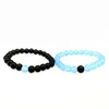 2pcs/set 8mm Natural Stone Strands Beaded Charm Bracelets For Women Men Lover Fashion Decor Jewelry