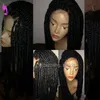 Hotselling Frontal Lace Wig Preto Trançado sintético Peruca Resistente Ao Calor caixa tranças peruca Para Africano Americano