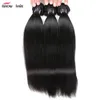 Ishow 10A Mink Brazilian Straight Human Hair Bundles with Lace Closure Peruvian Virgin Hair Malaysian Weave Weft for Women Girls All Ages Natural Color