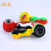 4.33 Inch Honeycomb Silicone Bongs Smoking Pipe Silicone Tobacco Hand Pipe With Glass Bowl and Metal Spoon Oil Rigs Glass Bong DHL