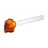 Great Cheap Color skull Glass Pipe Oil Nail Pipe Pyrex Glass Oil Burner Pipe Color Strip with Color Skull Head oil Burner