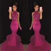 2K 17 Sereia Top Venda Frisado Vestidos de Baile Sexy Backless Cetim Formal Vestidos de Noite High Collar Meninas Pageant Vestido