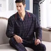 Hzmczl 2018 잠옷 남성 프린트 파자마 옴므 캐주얼 플러스 사이즈 코튼 잠옷 남성 라운지 착용 Loungewear 겨울 수면 세트