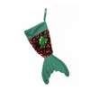 Lentejuelas Fishtail Navidad Medias Dulces Bolsas Titular de Regalo Árbol de Navidad Ornamento Colgante Chimenea Hogar Ventana Decoración