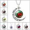 Moon Necklace Galaxy Planet Glass Cabochon Picture Silver Half Statement Chain Choker Necklace for Women Necklaces & Pendants