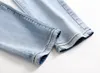 Céu Azul Rasgado Calça Jeans Homens Outono Marca Hip Hop Mens Jeans Skinny Homme Slim Fit Calças de Brim Do Motociclista J180719