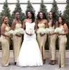 Sparkling African Mermaid Bridesmaid Dresses Long Sweetheart Side Split Prom Dress Back Zipper Cheap Formal Maid Of Honor Bridesmaid Dress