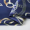 60cm x 60cm New Fashion Plain Silk Scarf Women Square Scarves Spain Chain Rope Design small Hijab Lady Bandana Female Foulard