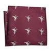 Burgundy Silk Bow Tie مع أبيض مصمم Dinosaur Pattern Little Cufflinks Fashion Fashion Party LH-337C