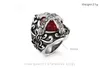 Hiphop 316L Stainless Steel Rings Men High Quality Red Stone Rhinstone Ring Cool Punk Ring Jewelry Gothic Vintage Cross Ring