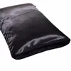 US UK Russia Size 2pcs 1pair Pillow Case Satin Solid Color Silk Pillowcase Pillow shams Twin Queen Cal-King 7 colors