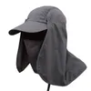 9 Cor poliéster Sunhat removível Outdoor Sports protectores solares Chapéus dos homens Pesca Verão ciclismo-secagem rápida protecção Headband Neck
