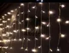 8M Droop 0.65M 240 LED Icicle String Light Christmas Wedding Xmas Party Decoration Snowing Curtain Light And Tail Plug AC.110v-220V