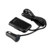 POWSTRO 4 puertos QC3.0 + 2.4A + 3.1AUSB Cargador de coche Adaptador universal USB rápido con cable de extensión de cable de 5.6 pies para teléfono móvil MPV
