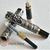 Vulpen Medium NIB Jinhao oude grijze twee Dragon Play Pearl Crystal Gratis verzending Golden Messing koper zilver 5 kleuren kiezen