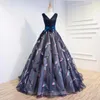 Dhgate ترف النساء يزين فساتين السهرة الطيور الأزرق الداكن الكرة أثواب vestido دي noiva الراقية المرأة رسمي مساء اللباس