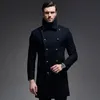 mens black peacoat.