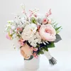 Yeni özel gelin buket Sen tarzı düğün pembe fildişi estetik pografi çiçek tutma çiçekleri 4095289