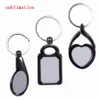 big Promotion dye sublimation metal key ring blank heart keychains personalized hot transfer printing custom consumables 3styles