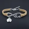 Mode Forntida Silver Sjuksköterska Läkare Medicin Box Charm Armband Smycken Blandat Velvet Rope Infinity Love 8 Bangles Bijoux Kvinnor Present A8