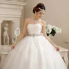 Personalize grávida com vestidos de casamento de cristal 2018 moda vestido de bola elegante grande arco vestido de casamento vestido