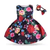 2018 Mikrdoo enfant en bas âge bébé fille robe florale amour coeur princesse fête robe d'anniversaire jupe avec bandeau 2 pièces vêtements pour l'âge 0-3T