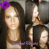 Sexy África américa mulheres estilo Ombre marrom trançado perucas com cabelo do bebê 180 densidade sintética cheia de renda frontal Wigs9481331