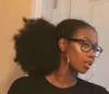 Kinky curly hästsvans 4c afro ponny svans för naturligt hår lockigt ponny svans hår bit dragsko ponytail afro kinky moily hästsvans