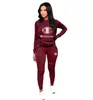 Brief Drucken Trainingsanzug Frauen Plus Größe 3XL Sweatsuit Hoodies Tops und Hosen Anzüge Casual 2 stücke Outfits Zwei Stück set Top Qualität