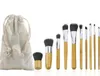 10st 11pcs Professionell makeupborstar Set Pulver Foundation Eyeshadow Lip Make up Brush Cosmetics Beauty Tool Kit med sminkväska i lager