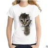 2019 été vilain chat 3D belle t-shirt femmes impression originalité col rond à manches courtes t-shirts hauts t-shirt