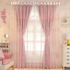 rosa Cortina di vento della principessa Fantasy Ragazza Stanza Stanza dei bambini di stile coreano dolce Stanza Wedding Doppia Blackout Curtain