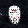 رنين الرجال 316L Titanium Steel Biker Jason Voorhees Hockey Mask with Red Ring Ring Jewelry Size 7-14#313O