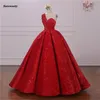 2023 Sexy Elie Saab court arabe rouge pailleté formelle soirée bal robe de soirée Abiye robes de soirée turques robes Avondjurk