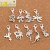 Tibetaanse zilveren mix paard kraan vis kikker kreeft claspje metalen losse kralen dangle fit necklace cm1 100pcs / lot