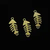 61pcs Charms in lega di zinco Bronzo antico placcato connettore a lisca di pesce Charms per gioielli che fanno pendenti fatti a mano fai da te 31 * 12mm