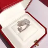 925 Srebrne pierścienie marki Leopard Head Animal Inkrustowany Rhinestone Cyrcon Panther Pierścień dla kobiet prezent 198i