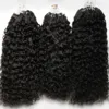 Afro Kinky Curlyヘアマイクロループ人間の髪の伸び300g 1g / s 300S自然なマイクロリンク毛の伸縮性人間