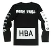 Yeni 2024 Mens Hood tarafından hava uzun kollu tişörtler adam hip hop t-shirtler trill baskılı tshirts erkek camisetas giyim