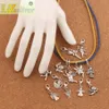 120pcs/lot mix Angel Charm Bead 12styles Antique Silver Floating Lobster Claw Clasp Jewelry Findings Components CM58