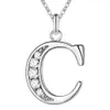 Mode haute qualité 925 argent 26 pièces lettre avec collier de diamant 925 collier en argent saint valentin vacances 3030